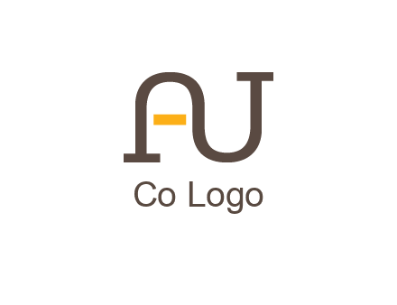 letters A and U logo