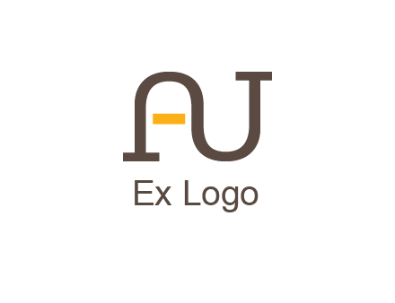 letters A and U logo