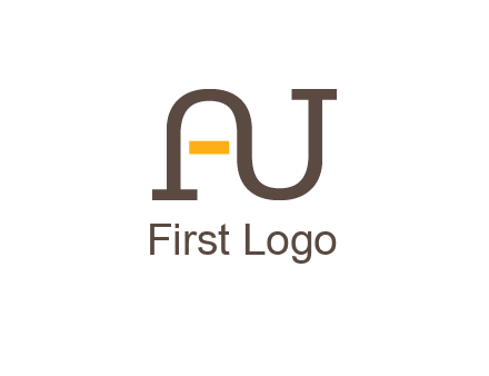 letters A and U logo