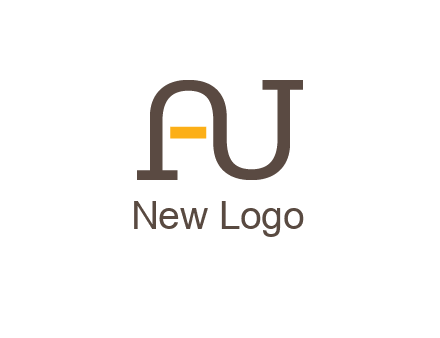 letters A and U logo