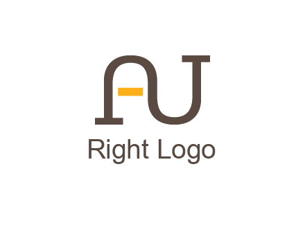 letters A and U logo