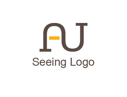 letters A and U logo