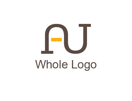 letters A and U logo