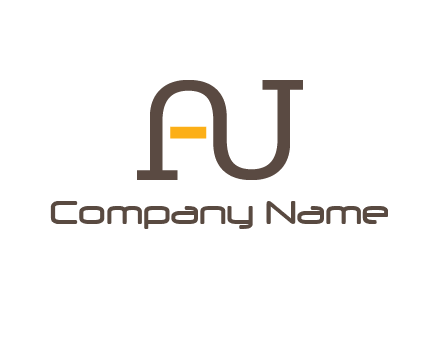 letters A and U logo