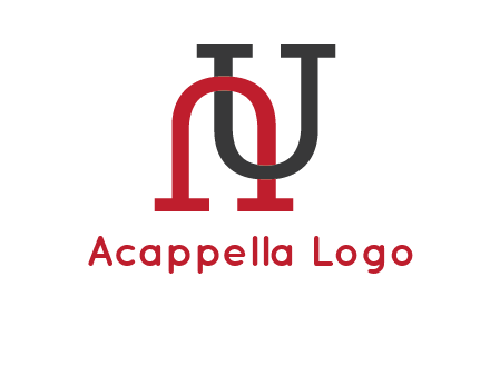 upside down U intertwined in a normal U letter 