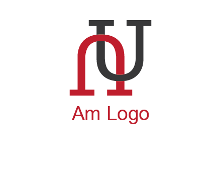 upside down U intertwined in a normal U letter 