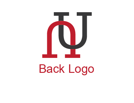 upside down U intertwined in a normal U letter 