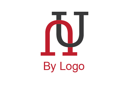 upside down U intertwined in a normal U letter 