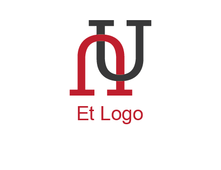 upside down U intertwined in a normal U letter 