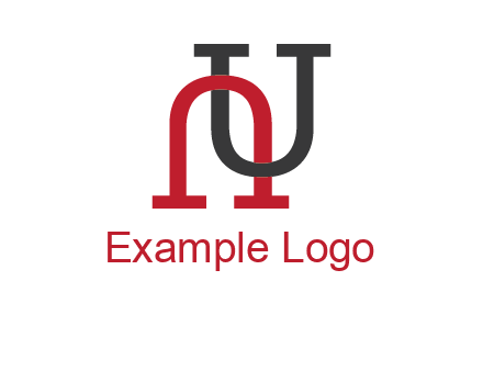 upside down U intertwined in a normal U letter 