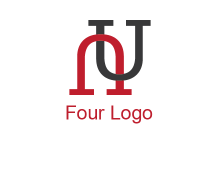 upside down U intertwined in a normal U letter 
