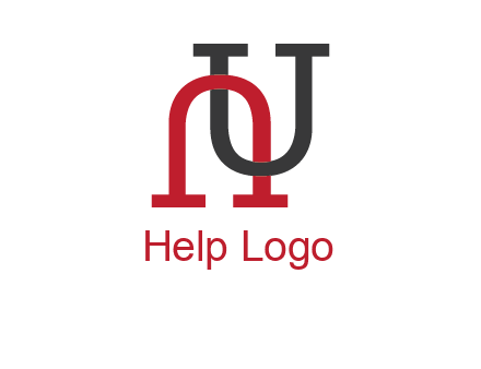 upside down U intertwined in a normal U letter 