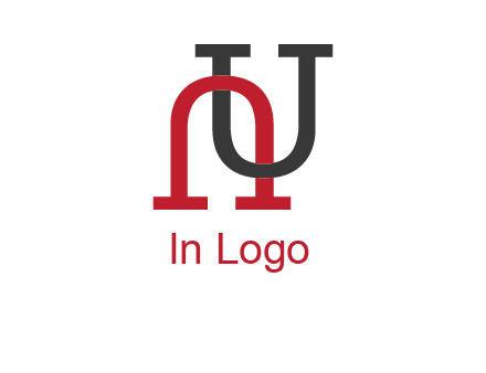 upside down U intertwined in a normal U letter 