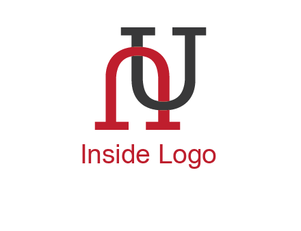 upside down U intertwined in a normal U letter 