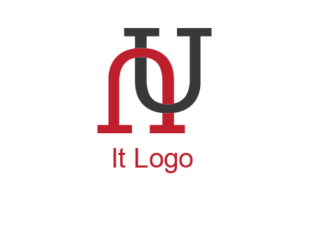 upside down U intertwined in a normal U letter 