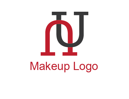 upside down U intertwined in a normal U letter 