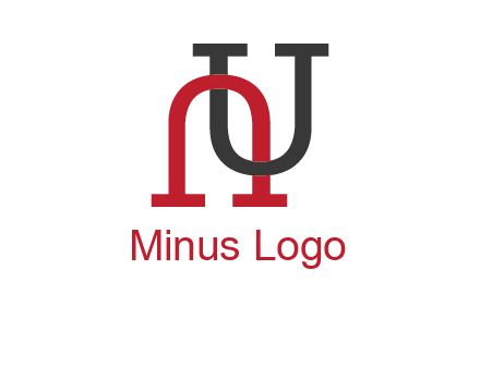 upside down U intertwined in a normal U letter 