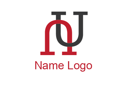 upside down U intertwined in a normal U letter 