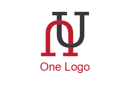 upside down U intertwined in a normal U letter 