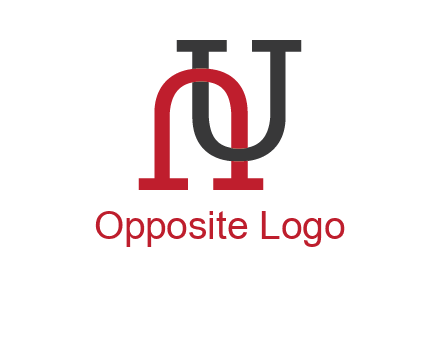 upside down U intertwined in a normal U letter 