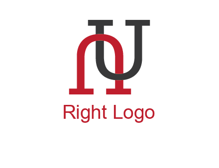 upside down U intertwined in a normal U letter 