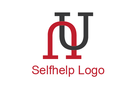 upside down U intertwined in a normal U letter 