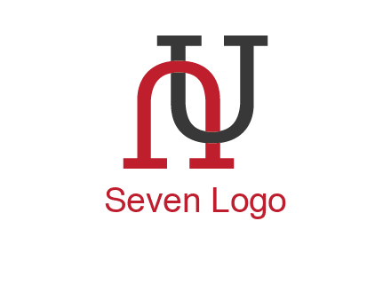 upside down U intertwined in a normal U letter 