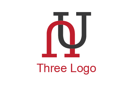 upside down U intertwined in a normal U letter 