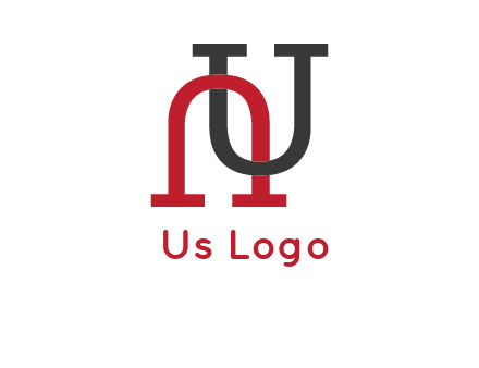 upside down U intertwined in a normal U letter 