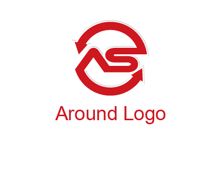letters S and A in a circular logo with arrows