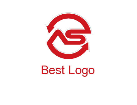 letters S and A in a circular logo with arrows