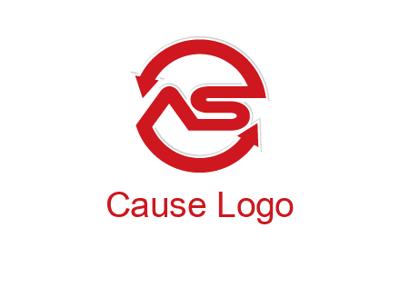 letters S and A in a circular logo with arrows