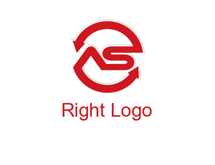 letters S and A in a circular logo with arrows
