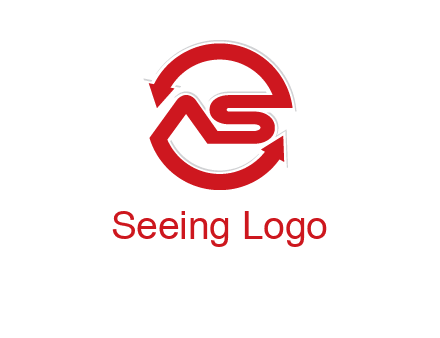 letters S and A in a circular logo with arrows