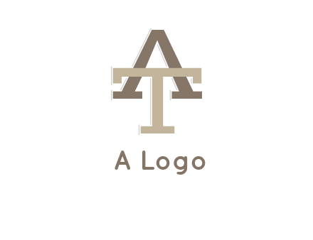 uppercase letters A and T entwined