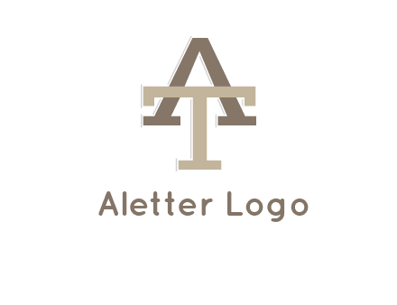 uppercase letters A and T entwined