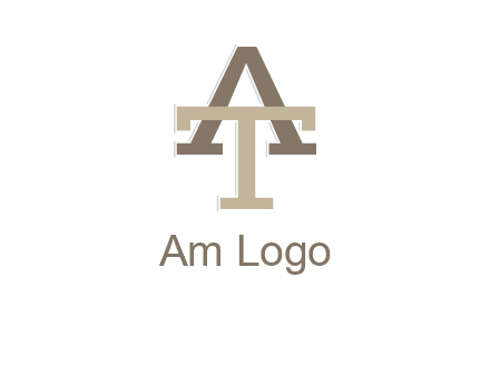 uppercase letters A and T entwined
