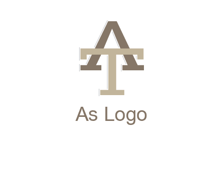 uppercase letters A and T entwined