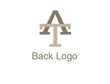 uppercase letters A and T entwined
