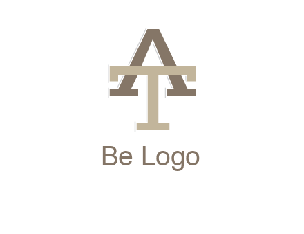 uppercase letters A and T entwined