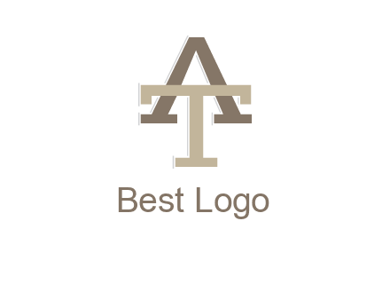 uppercase letters A and T entwined