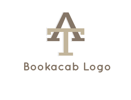 uppercase letters A and T entwined