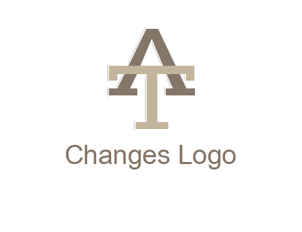 uppercase letters A and T entwined
