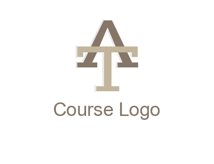 uppercase letters A and T entwined