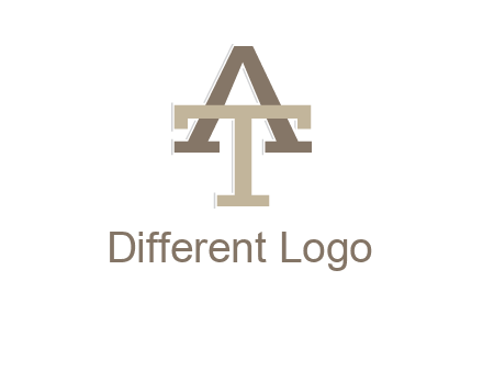 uppercase letters A and T entwined