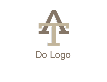 uppercase letters A and T entwined