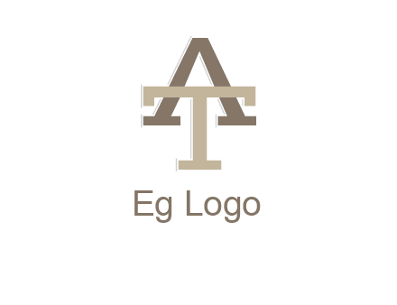 uppercase letters A and T entwined