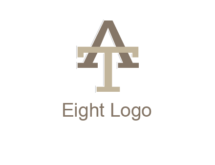 uppercase letters A and T entwined