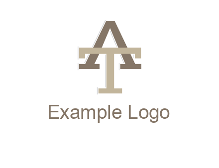 uppercase letters A and T entwined
