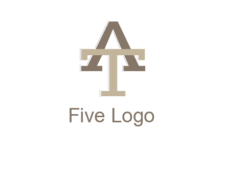 uppercase letters A and T entwined